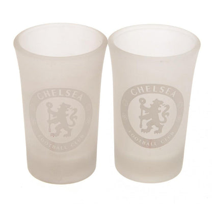 chelsea fc frosted shot glasses (2-pack)