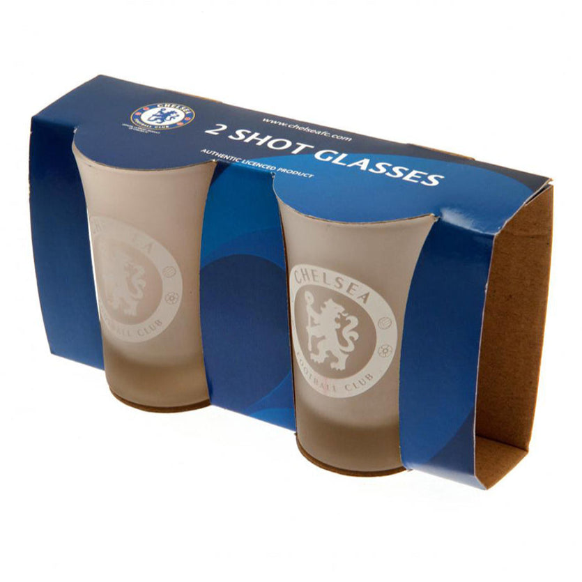 chelsea fc frosted shot glasses (2-pack)