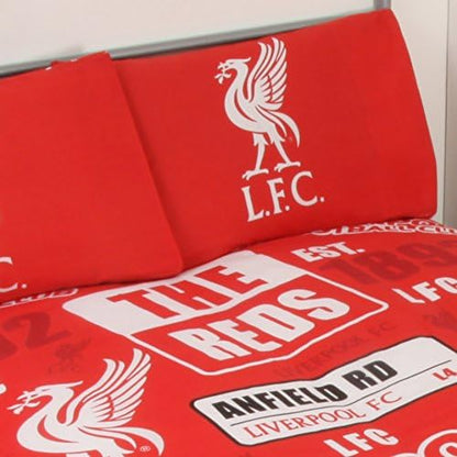 liverpool fc patch double duvet cover set