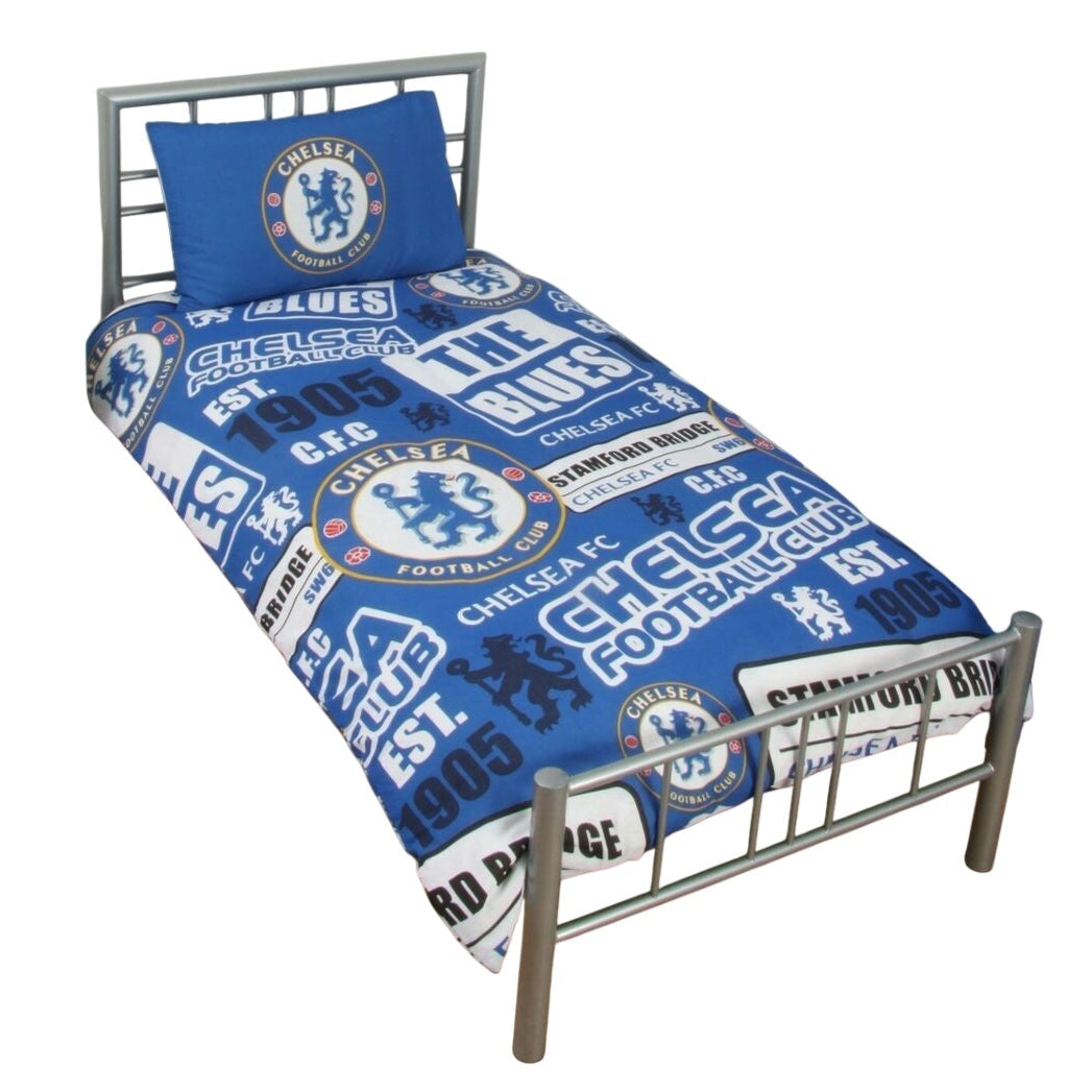 chelsea fc patch single duvet cover set