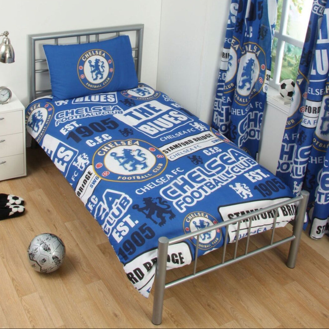 chelsea fc patch single duvet cover set