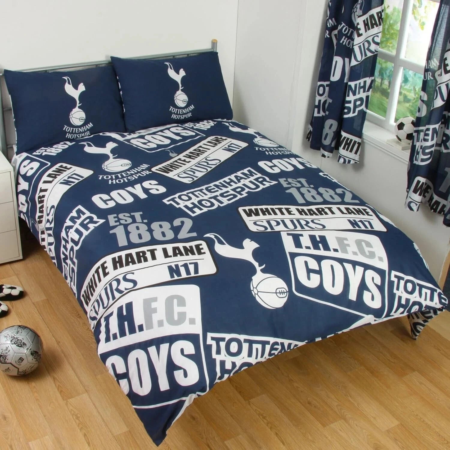 tottenham hotspur fc patch double duvet cover set