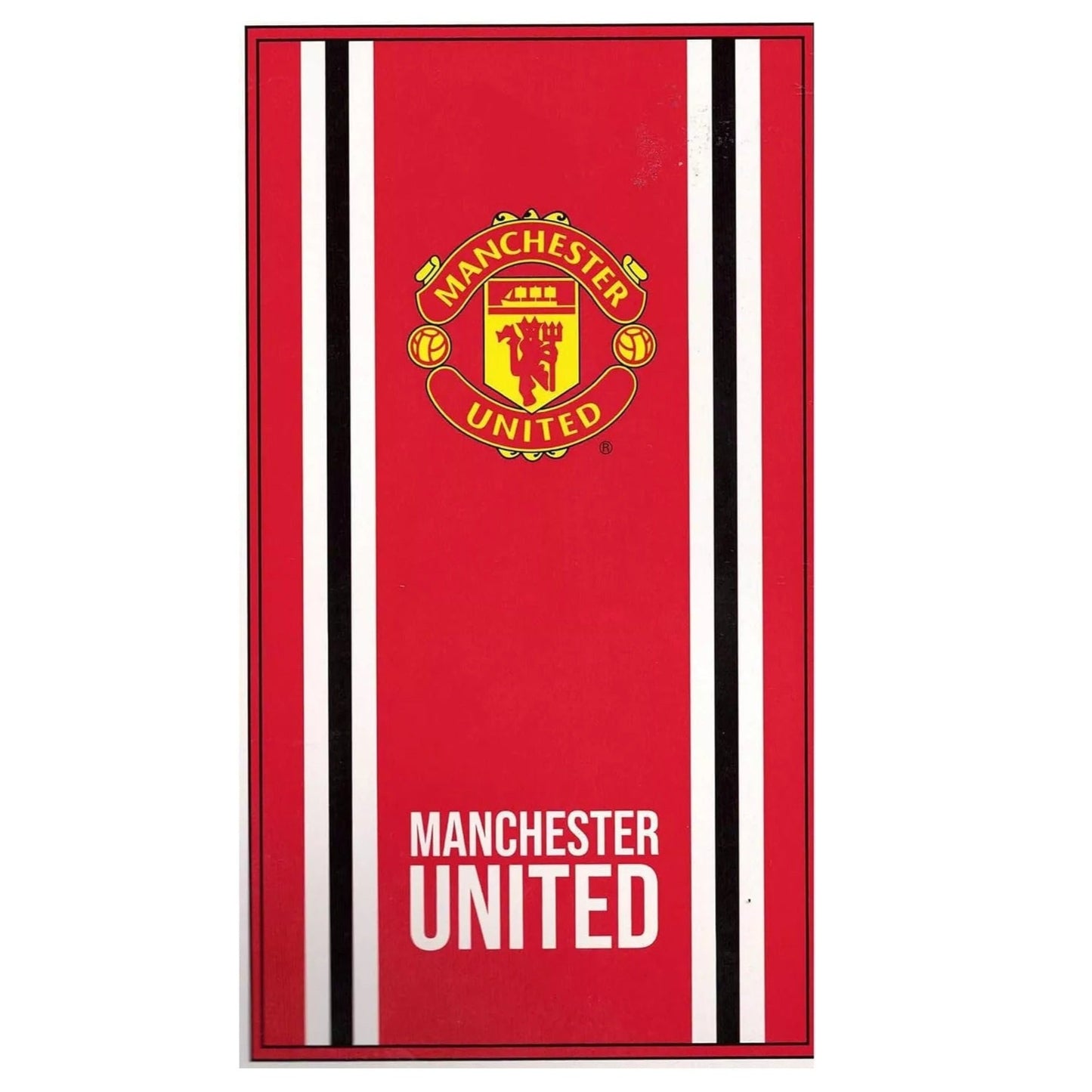manchester united fc core stripe beach / bath towel