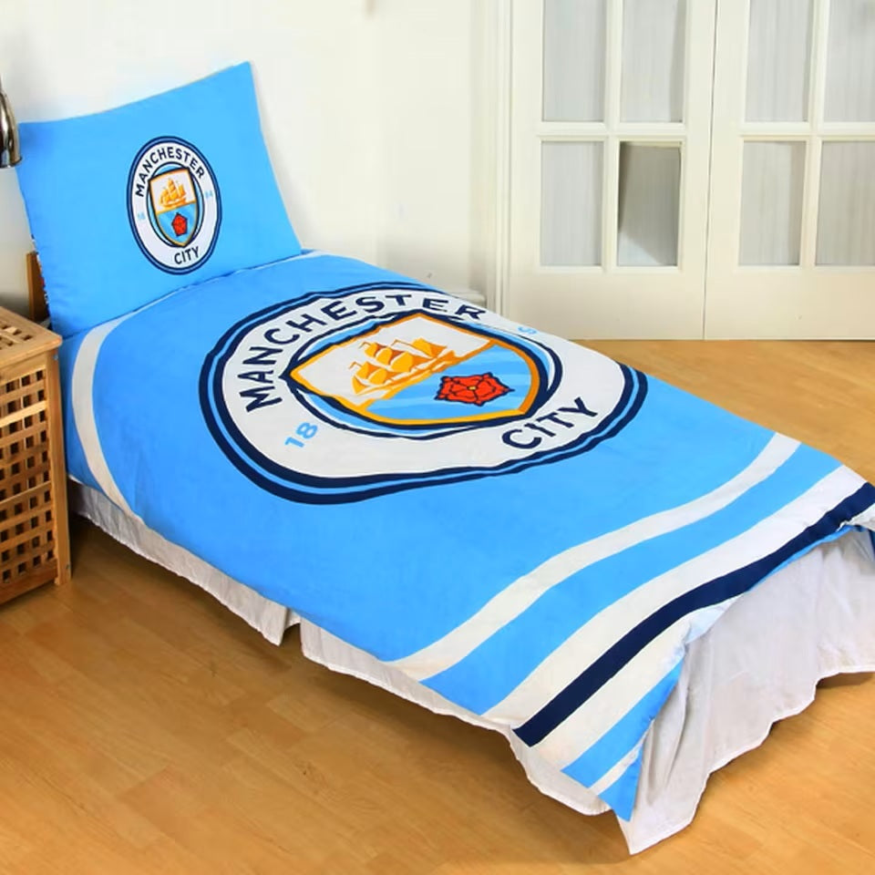 manchester city fc pulse single duvet cover set